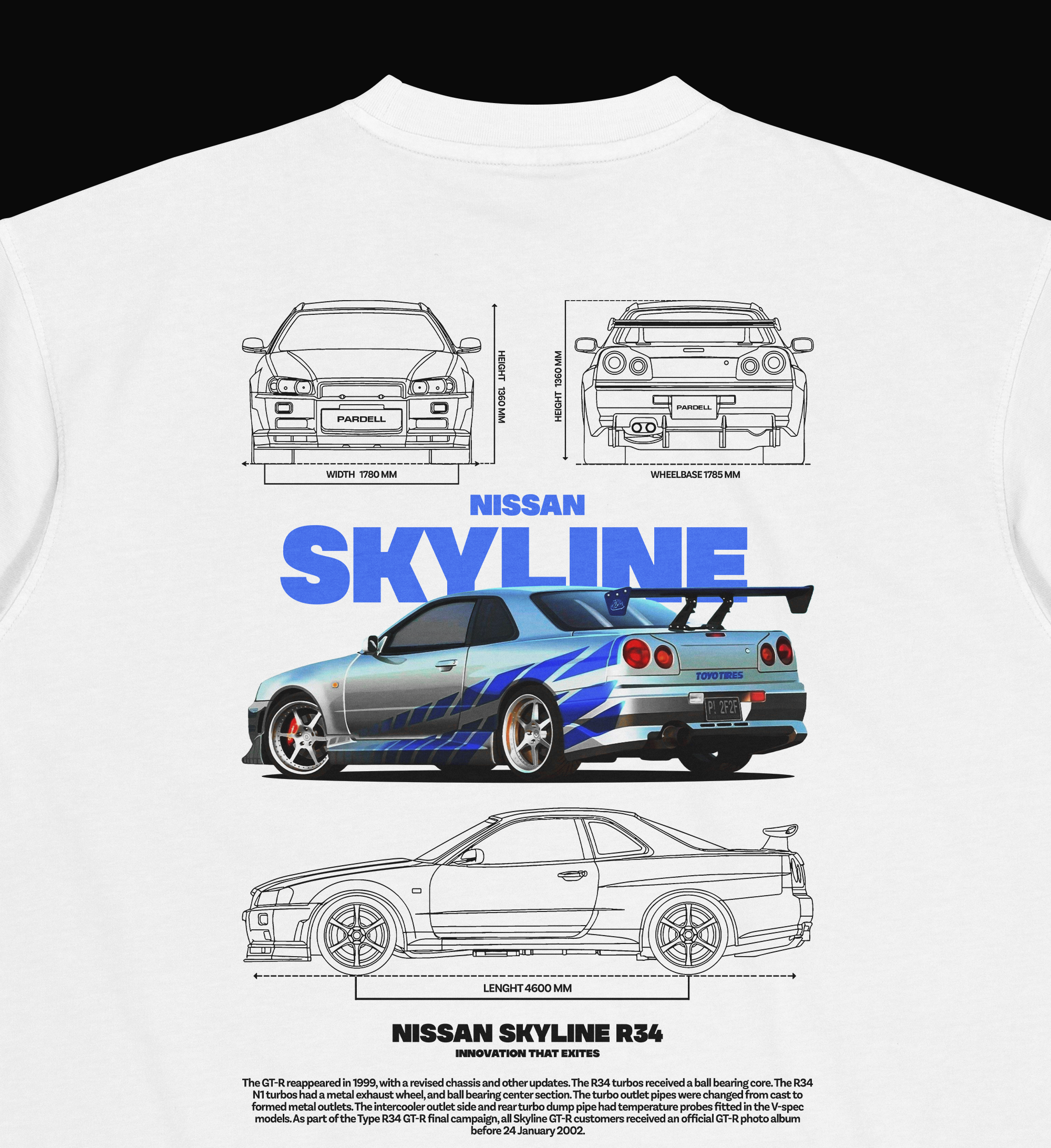 Camiseta Skyline GTR R34