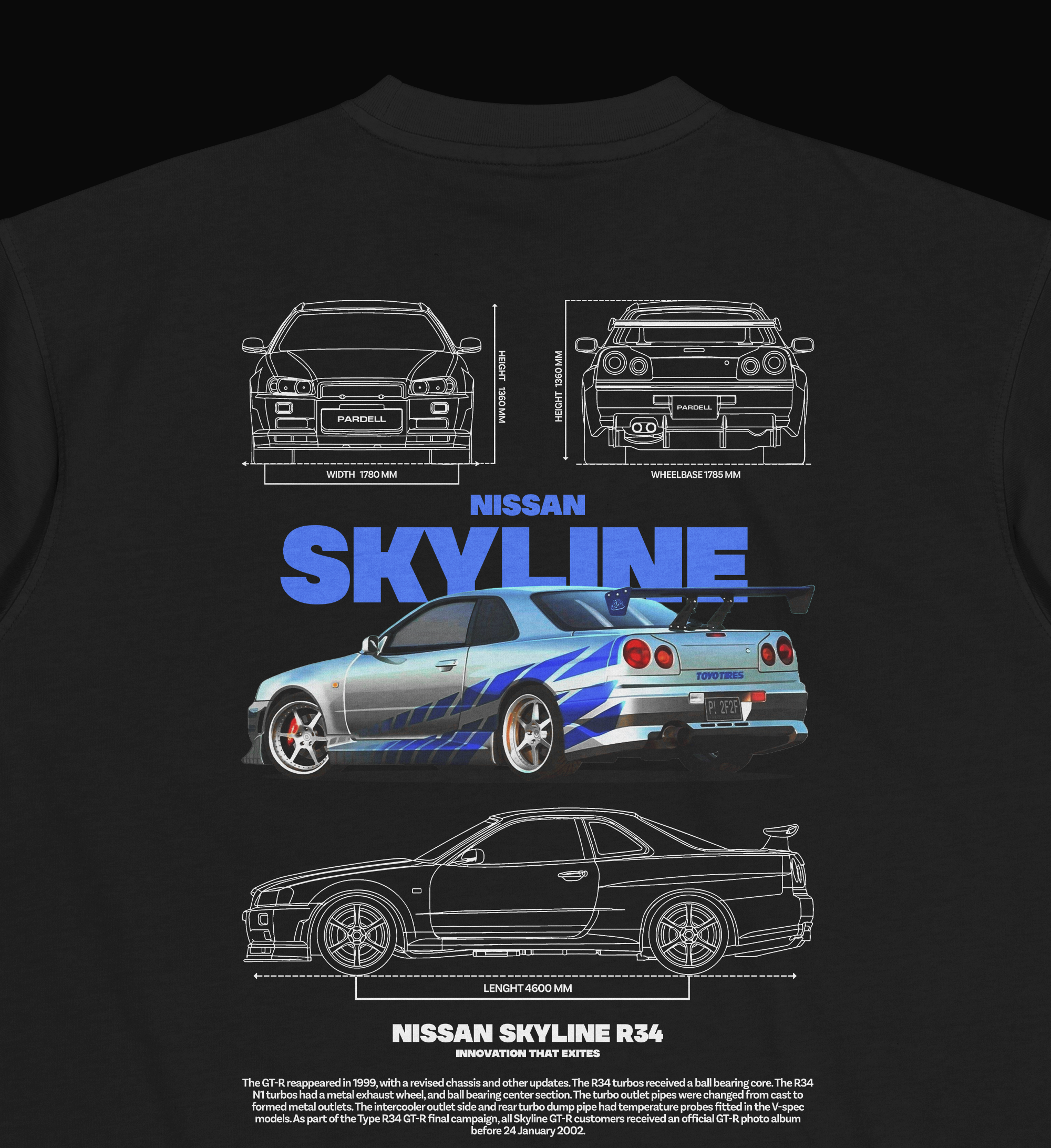 Camiseta Skyline GTR R34