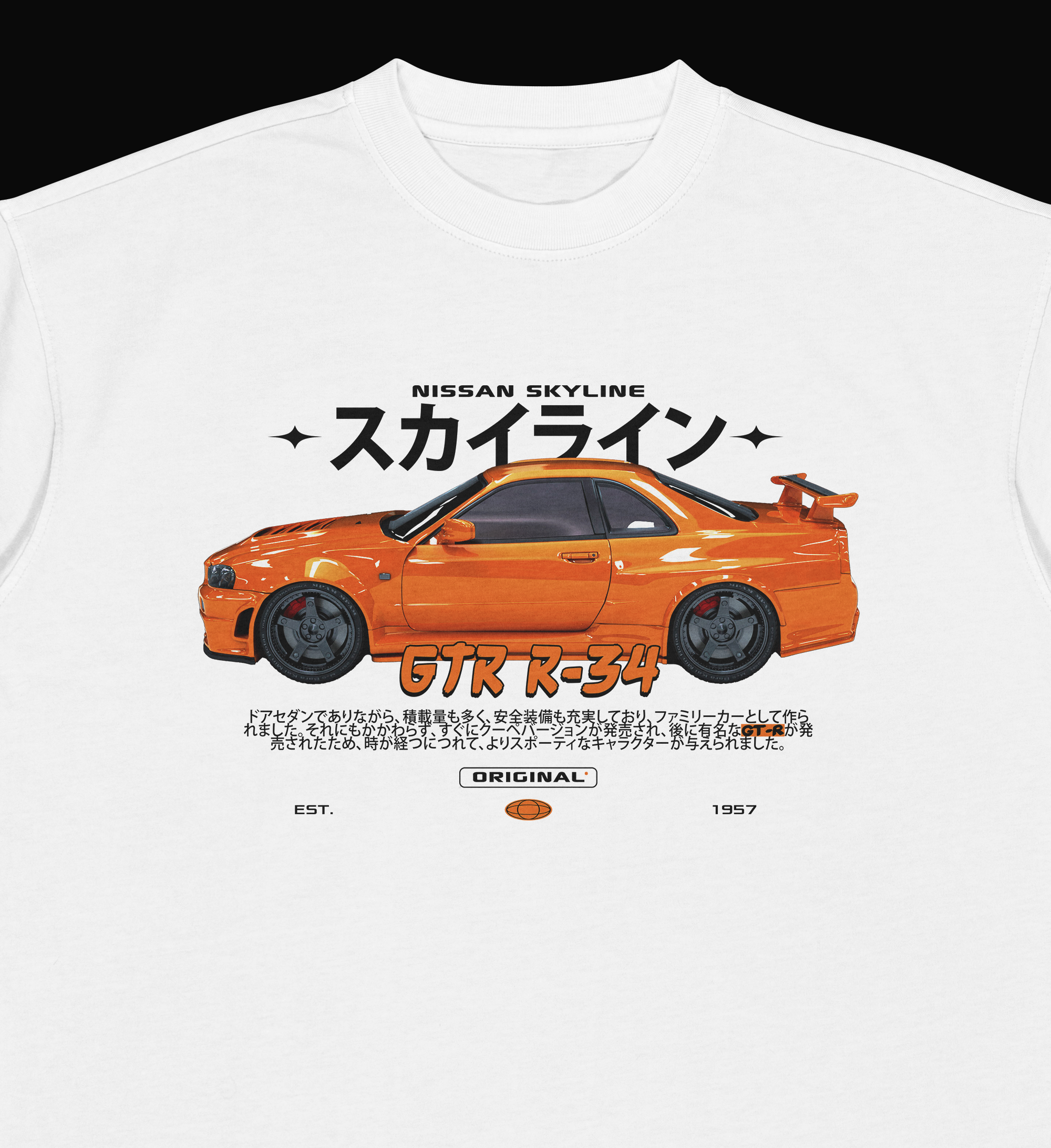 Camiseta Skyline R34 Orange